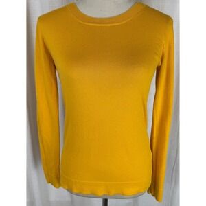 J.Crew Teddie Mustard Yellow Cotton Crewneck Sweater XS L1561